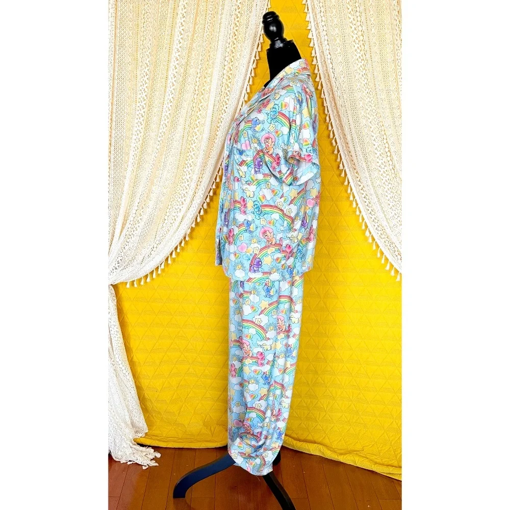 Retro Care Bears Women XL Favorite Bears Pose Pajama Pants Set Kidcore Nostalgic - Picture 5 of 15